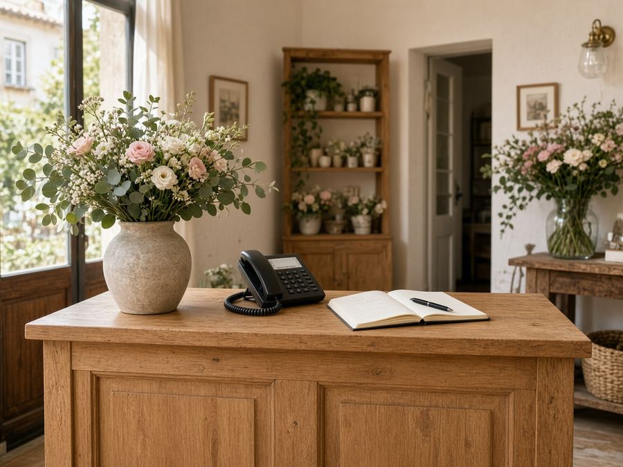 Contact desk at Trivileona House in Coimbra