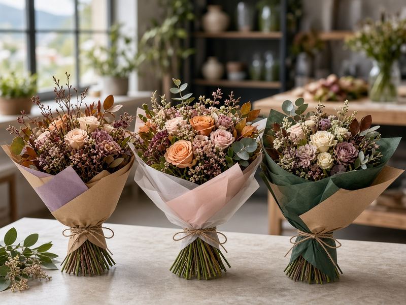 Seasonal bouquets at Trivileona House