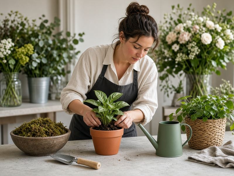 Plant care bar at Trivileona House